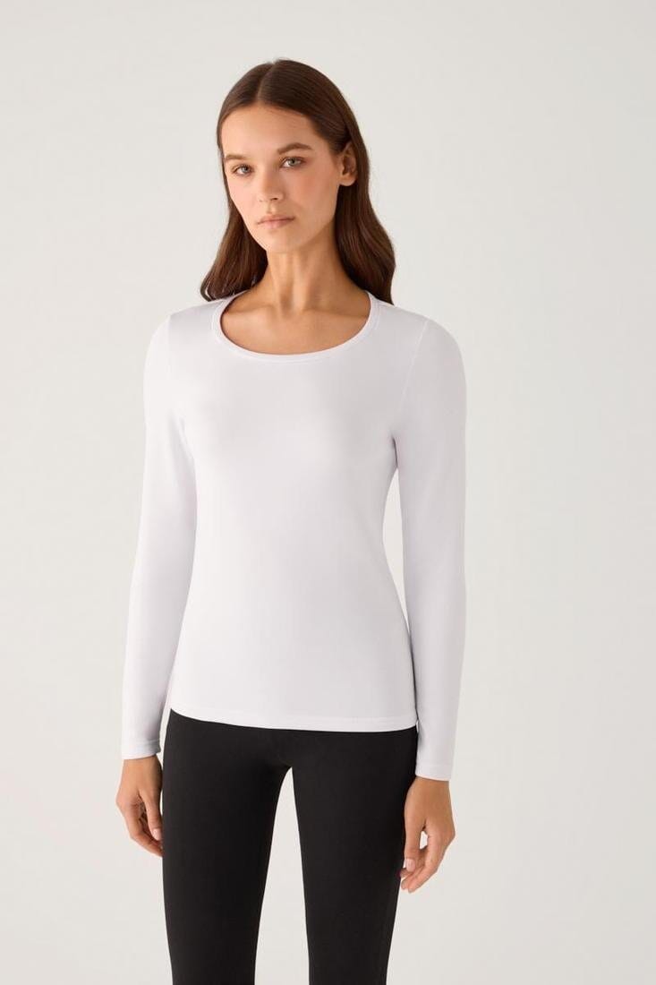 Camiseta térmica básica de mujer Ysabel Mora 70044 en color blanco