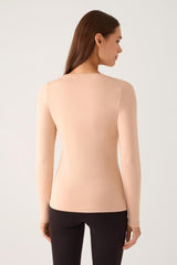 Camiseta térmica básica de mujer Ysabel Mora 70044 en color nude