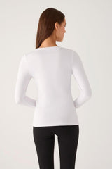 Camiseta térmica básica de mujer Ysabel Mora 70044 en color blanco