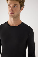 Camiseta térmica Ysabel Mora 70114 de hombre, manga larga, interior afelpado, 94% poliéster y 6% elastano — negra