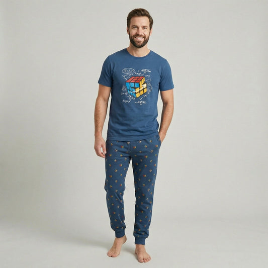 Pijama 3 Piezas Pijama Verano Dark Elephant by Little Unicorn Azul S