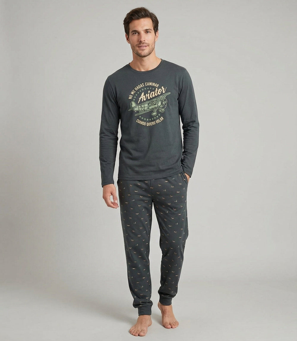 Pijama afelpado de hombre Dark Elephant G342 Pijama Dark Elephant by Little Unicorn