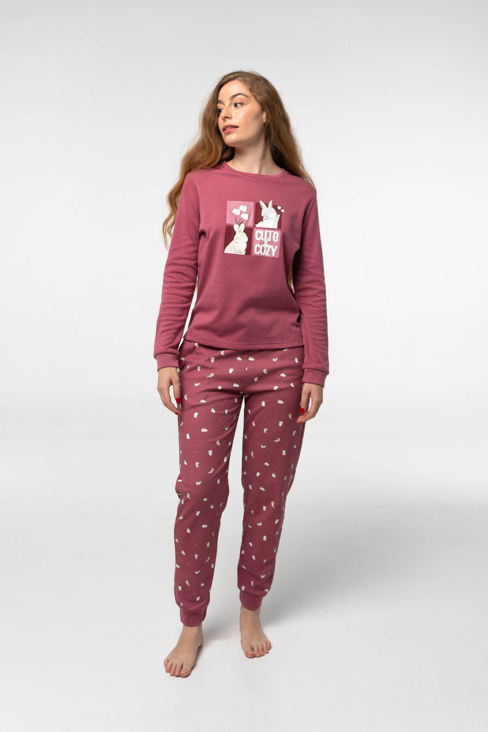 Pijama Algodón Afelpado D828 Pijama Invierno Little Unicorn Fresa S