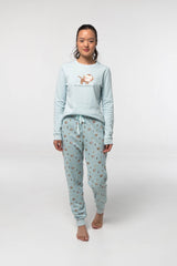 Pijama Algodón Afelpado D850 Pijama Invierno Little Unicorn Aguamarina S