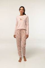 Pijama Algodón Afelpado D850 Pijama Invierno Little Unicorn Rosa Claro S