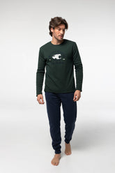 Pijama Algodón Afelpado G304 Pijama Invierno Dark Elephant by Little Unicorn Verde S