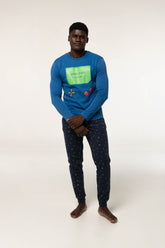 Pijama Algodón Afelpado G329 Pijama Invierno Dark Elephant by Little Unicorn Azul S