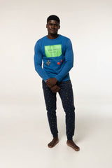 Pijama Algodón Afelpado G329 Pijama Invierno Dark Elephant by Little Unicorn Azul S