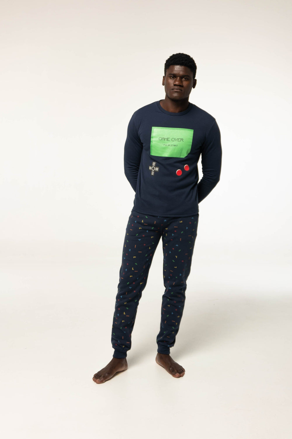 Pijama Algodón Afelpado G329 Pijama Invierno Dark Elephant by Little Unicorn Marino S