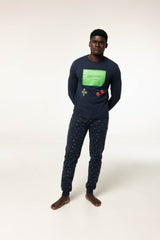 Pijama Algodón Afelpado G329 Pijama Invierno Dark Elephant by Little Unicorn Marino S