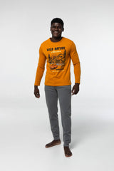 Pijama Algodón Afelpado G331 Pijama Invierno Dark Elephant by Little Unicorn Mostaza S