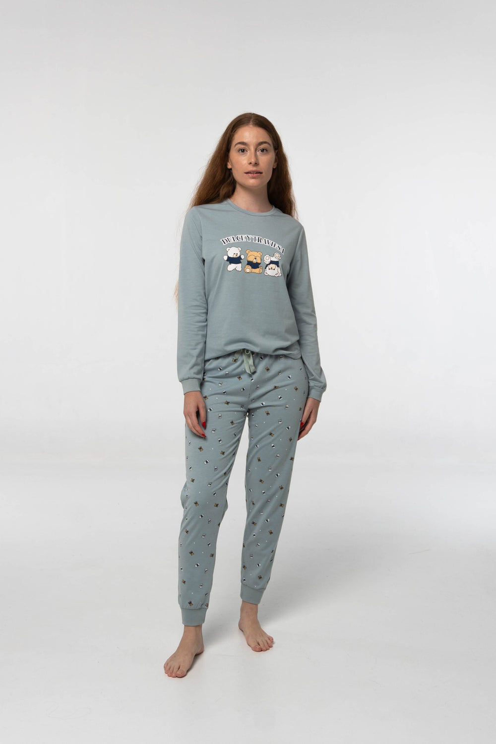 Pijama Algodón Fino D112 Pijama Invierno Little Unicorn Aguamarina S