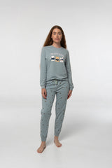 Pijama Algodón Fino D112 Pijama Invierno Little Unicorn Aguamarina S