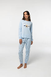 Pijama Algodón Fino D112 Pijama Invierno Little Unicorn Celeste S