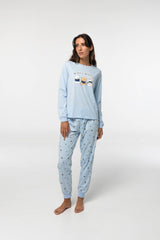 Pijama Algodón Fino D112 Pijama Invierno Little Unicorn Celeste S