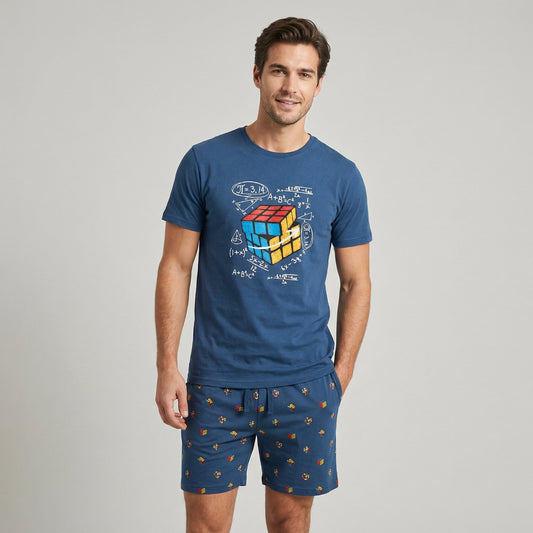 Pijama Corto Pijama Verano Dark Elephant by Little Unicorn Azul S