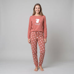 Pijama de mujer con algodón afelpado Little Unicorn D865 caldera con conejos