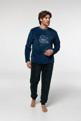 Pijama Hombre Polar 922 - Coralina Extrasuave Pijama Invierno Dark Elephant by Little Unicorn Marino S