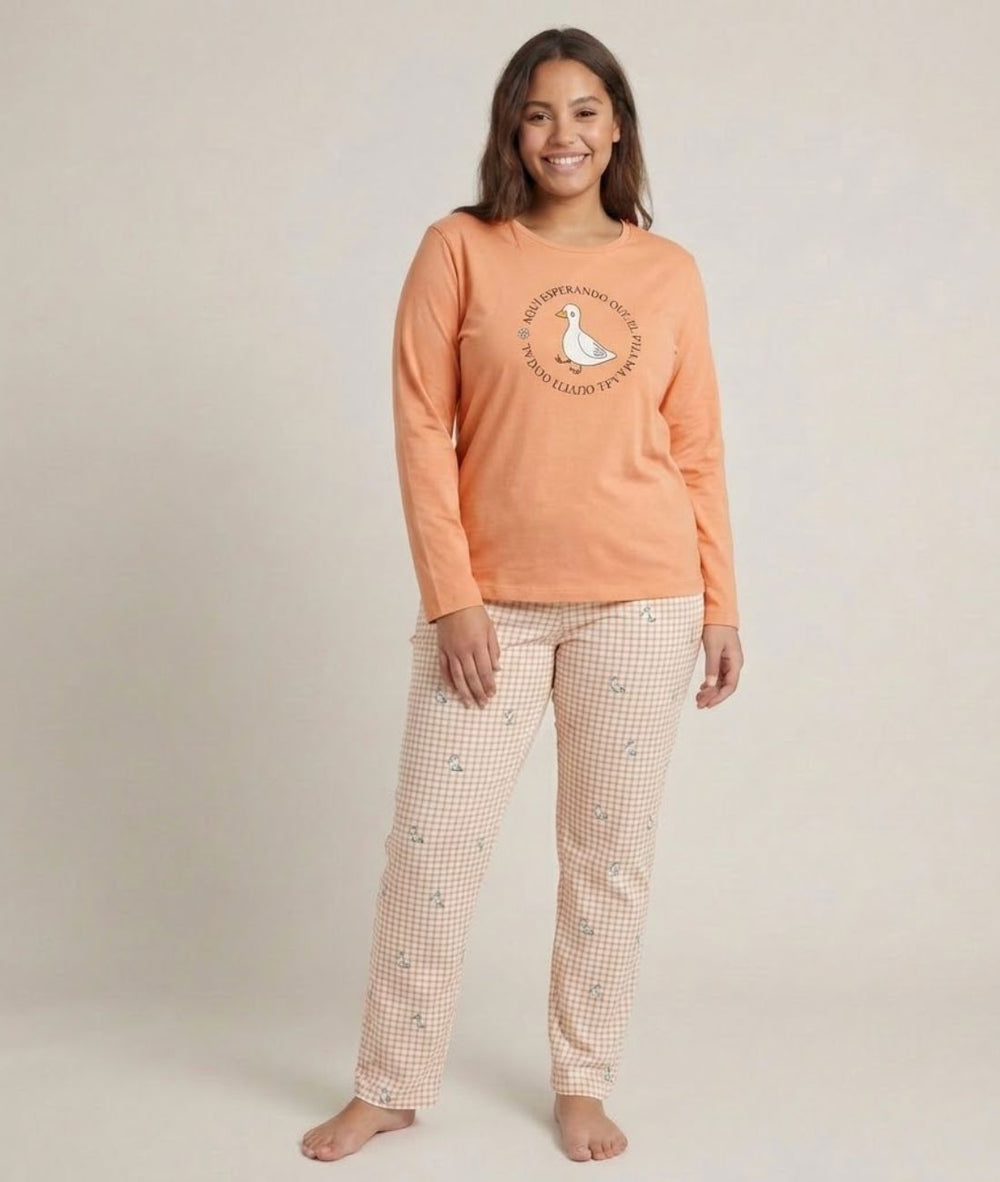 Pijama Largo Tallas Grandes Pijama Largo Little Unicorn Melocotón 2XL