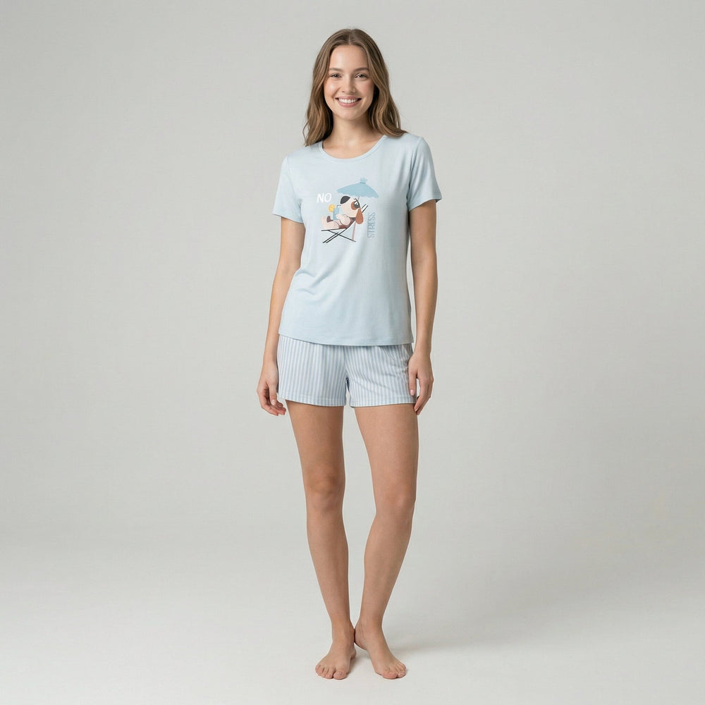 Pijama Manga Corta Modal Pijama Verano Little Unicorn Aguamarina S