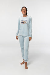 Pijama Mujer Microvelur MV11 Pijama Invierno Little Unicorn Celeste S
