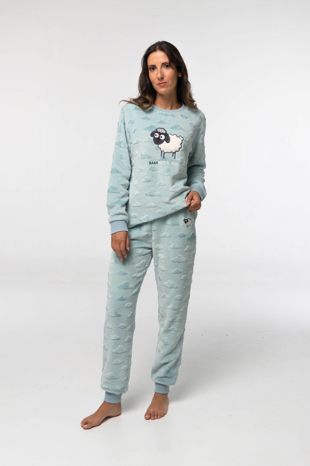 Pijama Mujer Polar D659 - Coralina Extrasuave Pijama Invierno Little Unicorn Aguamarina S
