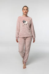 Pijama Mujer Polar D659 - Coralina Extrasuave Pijama Invierno Little Unicorn Rosa Empolvado S