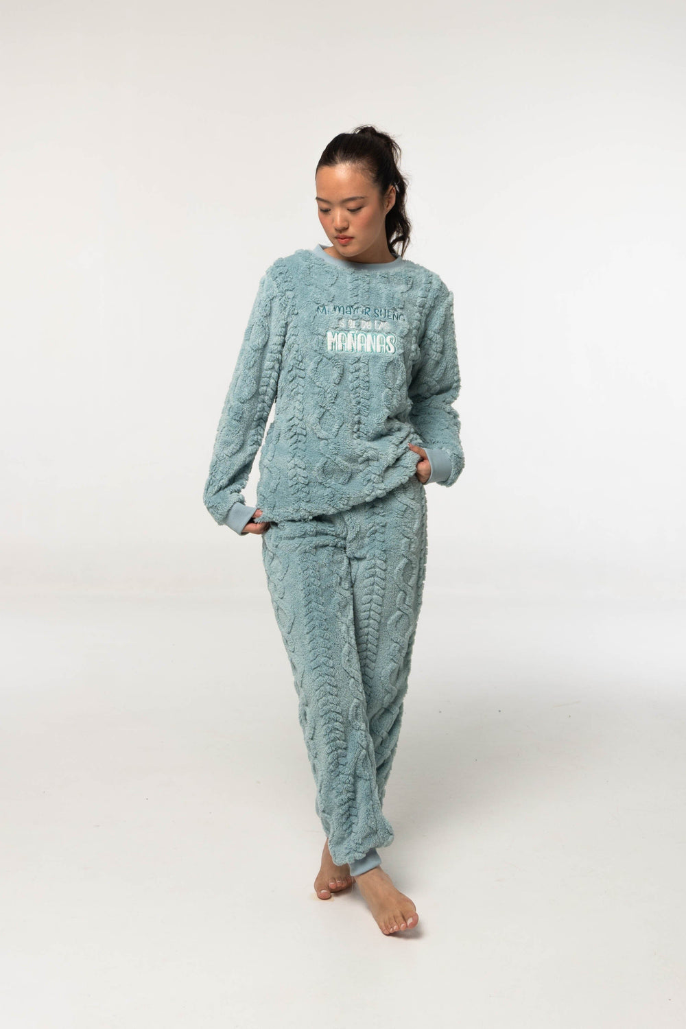 Pijama Mujer Polar D661 - Coralina Extrasuave Pijama Invierno Little Unicorn Aguamarina S