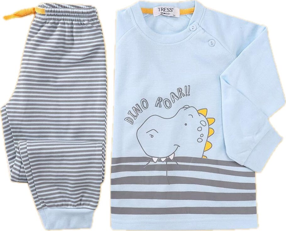 Pijama Niño Algodón Afelpado Tress 215058 Pijama Invierno Tress Celeste 1/2