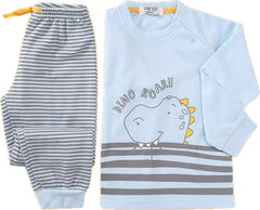 Pijama Niño Algodón Afelpado Tress 215058 Pijama Invierno Tress Celeste 1/2