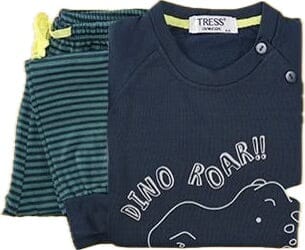 Pijama Niño Algodón Afelpado Tress 215058 Pijama Invierno Tress Marino 1/2