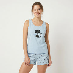 Pijama Sin Mangas Pijama Verano Little Unicorn Celeste S