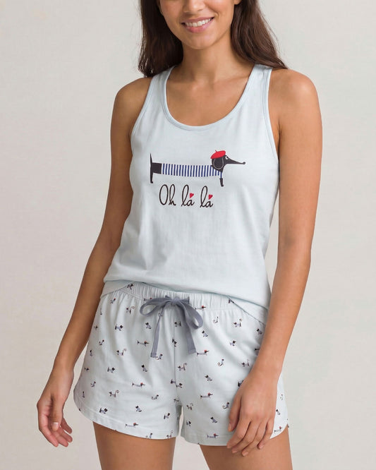 Pijama sin mangas Pijama Verano Little Unicorn Celeste S