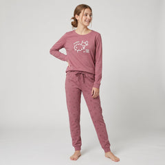 Pijama supersoft de mujer Little Unicorn S111 fresa con oveja y pantalón estampado