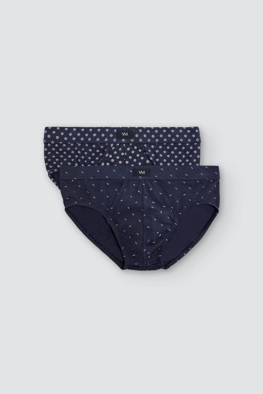 Pack de 2 slips Ysabel Mora 20471 de hombre con abertura frontal y estampados abstractos, algodón y elastano — Surtido 1, XL
