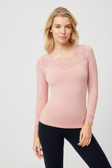 Camiseta Mujer Térmica con Encaje 70005 Térmico Ysabel Mora