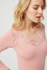 Camiseta Mujer Térmica con Encaje 70005 Térmico Ysabel Mora Rosa S