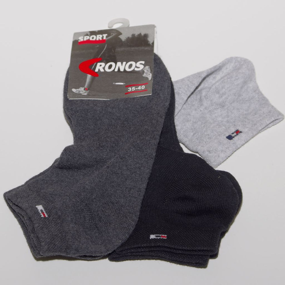 Pack 3 Tobilleros Algodón Unisex Cronos 1800 - Lencería Yoli