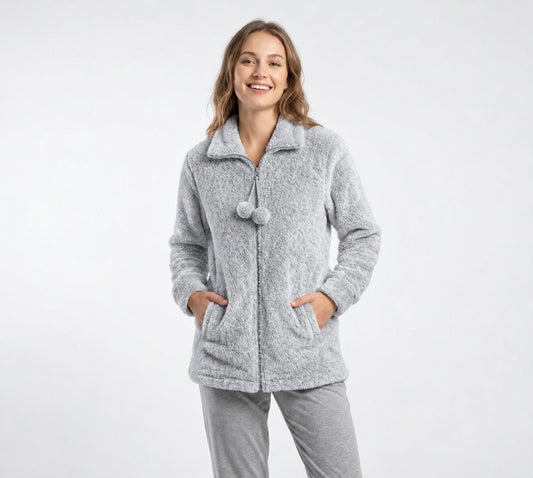 Bata corta de coralina para mujer Little Unicorn BM102 Bata Little Unicorn Gris M 