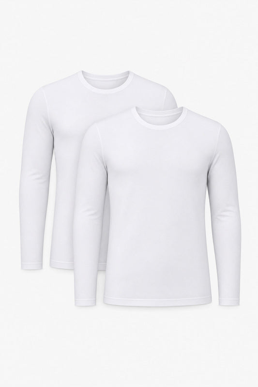 Camiseta térmica Ysabel Mora 70114 de hombre, manga larga, interior afelpado, 94% poliéster y 6% elastano — blanca
