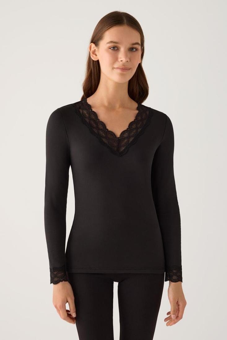 Camiseta térmica de mujer Ysabel Mora 70041 en color negro