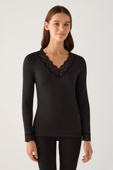 Camiseta térmica de mujer Ysabel Mora 70041 en color negro