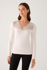 Camiseta térmica de mujer Ysabel Mora 70040 en color cava