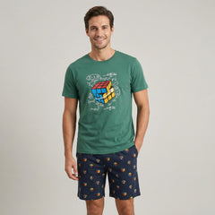 Pijama 3 Piezas Pijama Verano Dark Elephant by Little Unicorn Verde S 