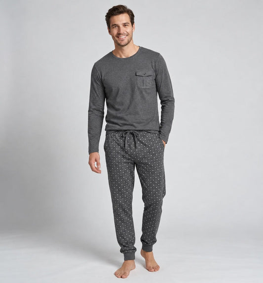 Pijama afelpado de hombre Dark Elephant G345 Pijama Dark Elephant by Little Unicorn Gris Medio S 