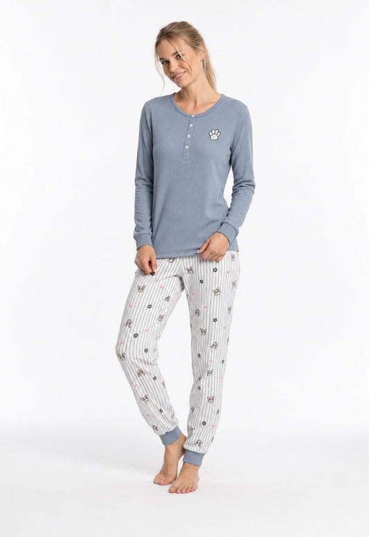 Pijama afelpado de mujer Little Unicorn D872 Pijama Little Unicorn Azul Empolvado S 