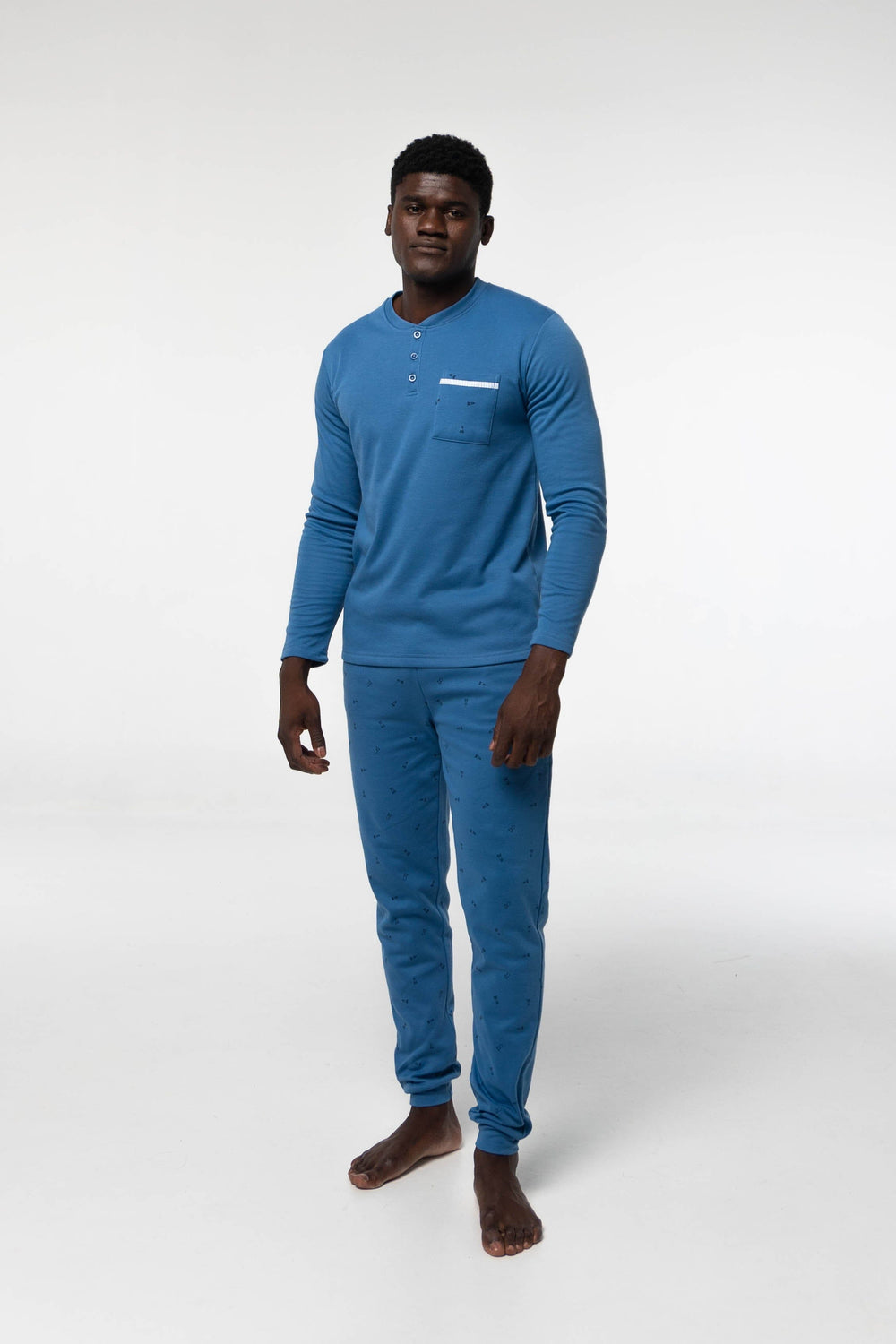 Pijama Algodón Afelpado G306 Pijama Invierno Dark Elephant By Little Unicorn Azul S 