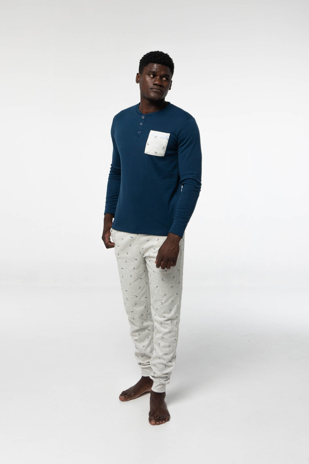 Pijama Algodón Afelpado G306 Pijama Invierno Dark Elephant By Little Unicorn Gris Claro S 