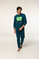 Pijama Algodón Afelpado G329 Pijama Invierno Dark Elephant by Little Unicorn Turquesa S 