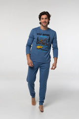 Pijama Algodón Afelpado G331 Pijama Invierno Dark Elephant by Little Unicorn Azul S 